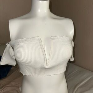 White Ribbed Top
